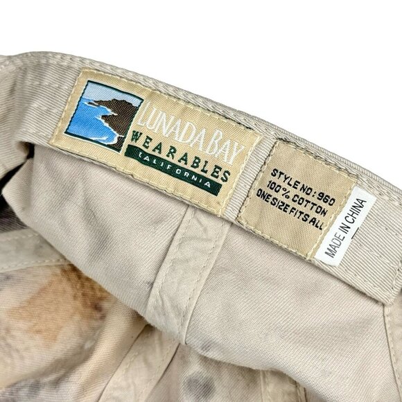 Lunada Bay Rhinestone Scull & Bone Cap Beige Distressed Tie Dye Grunge Punk Y2K - Picture 7 of 8